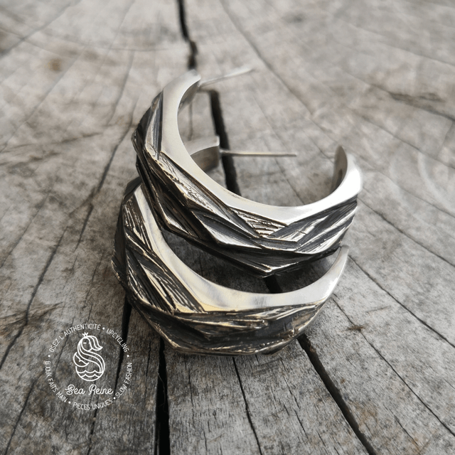 Boucles d'oreilles - Texture ardoise