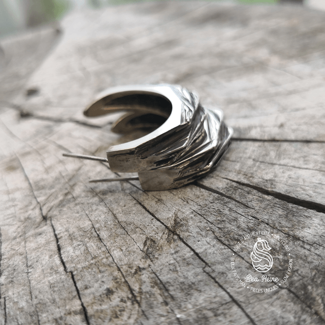 Boucles d'oreilles - Texture ardoise